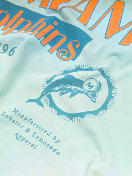 Miami Dolphins L&L '89 Classics NFL T-Shirt Mint Green view 3