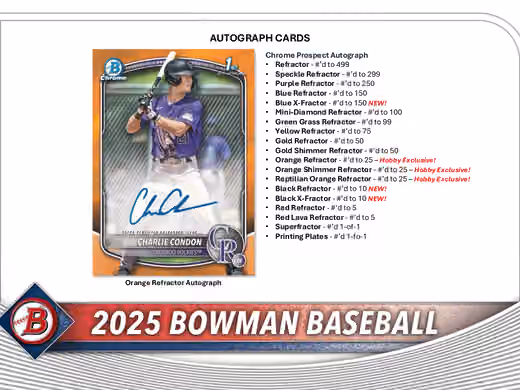 2025 Bowman Baseball MLB Hobby Box view 5