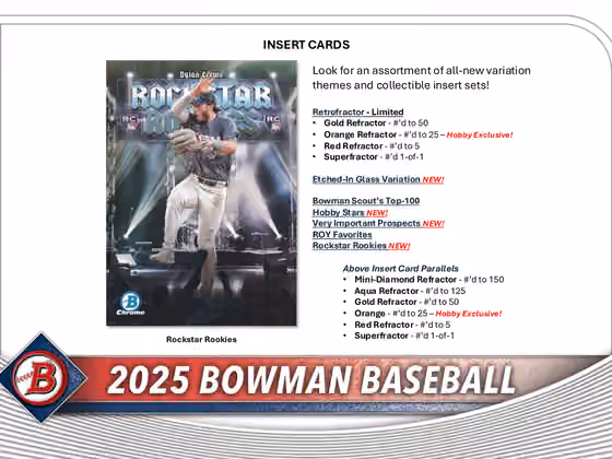 2025 Bowman Baseball MLB Hobby Box view 3