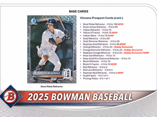 2025 Bowman Baseball MLB Hobby Box view 2