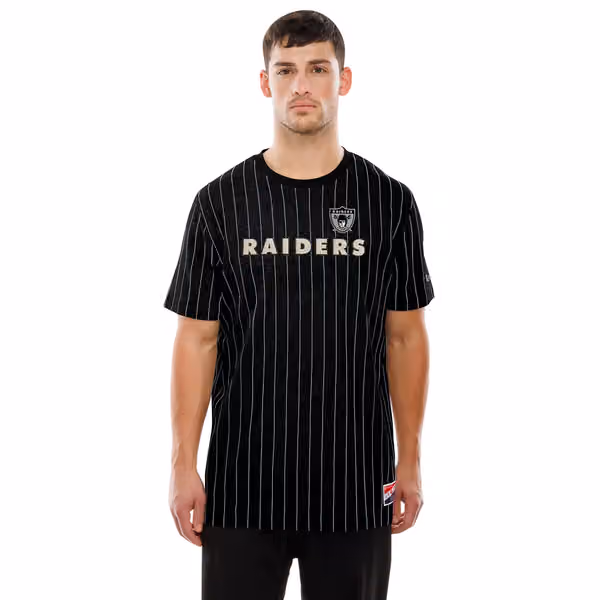 Las Vegas Raiders Retro Stripe NFL T-Shirt Black view 1