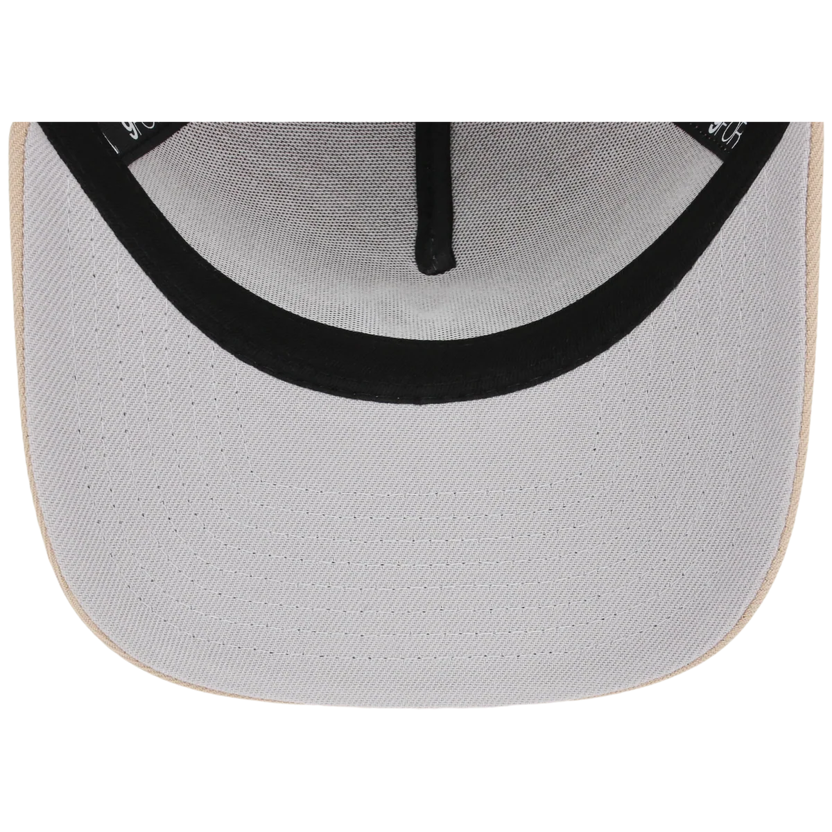 Atlanta Braves Women's New Era 9FORTY Camel A-Frame back view