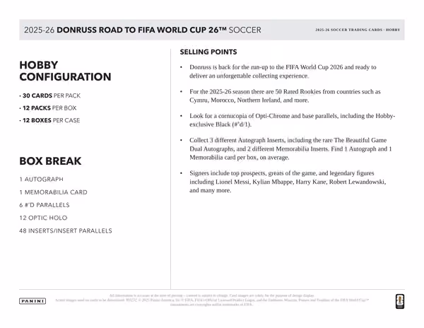 2025/26 Panini Donruss Road to FIFA World Cup Football Hobby Box view 6