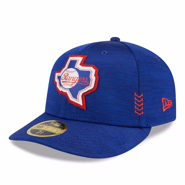 Texas Rangers 2024 MLB Clubhouse New Era Low Profile 59FIFTY Fitted Cap Blue product photo