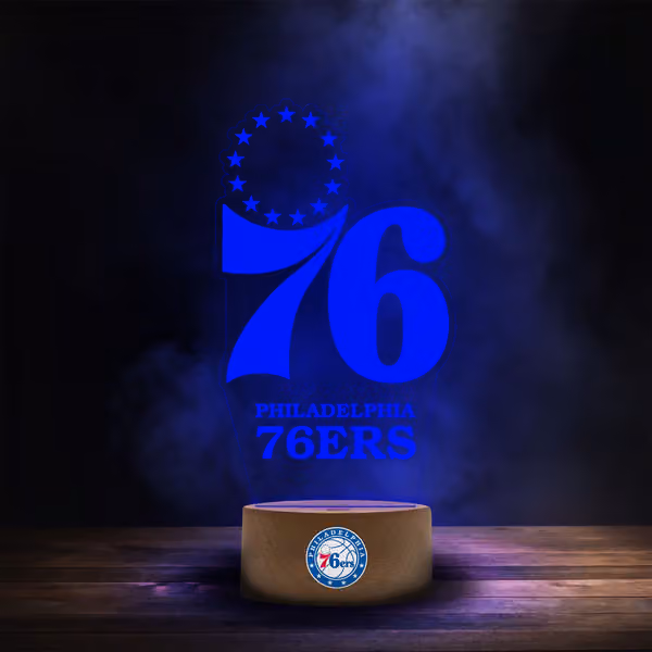 Philadelphia 76ers NBA Team Logo LED Sign view 1