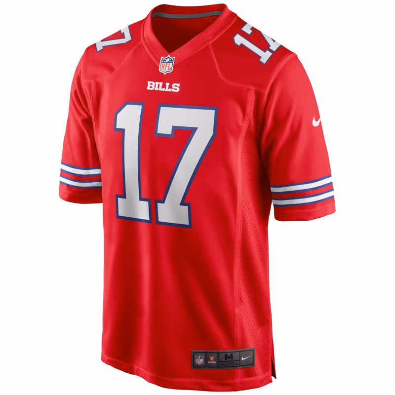 Josh Allen #17 Buffalo Bills Game NFL Jersey Alternate Red view 2