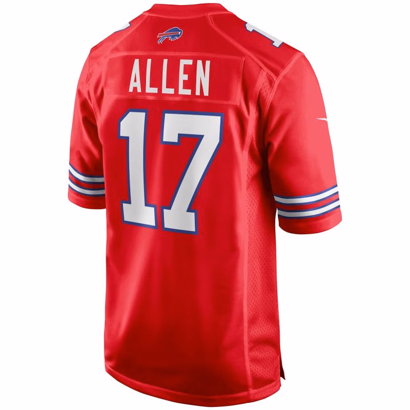 Josh Allen #17 Buffalo Bills Game NFL Jersey Alternate Red view 3