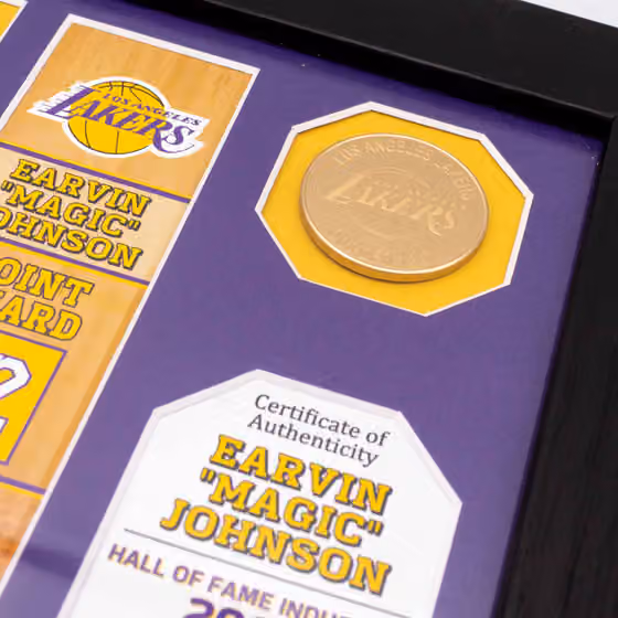 Magic Johnson Los Angeles Lakers Hall of Fame Banner NBA Photo Frame view 6