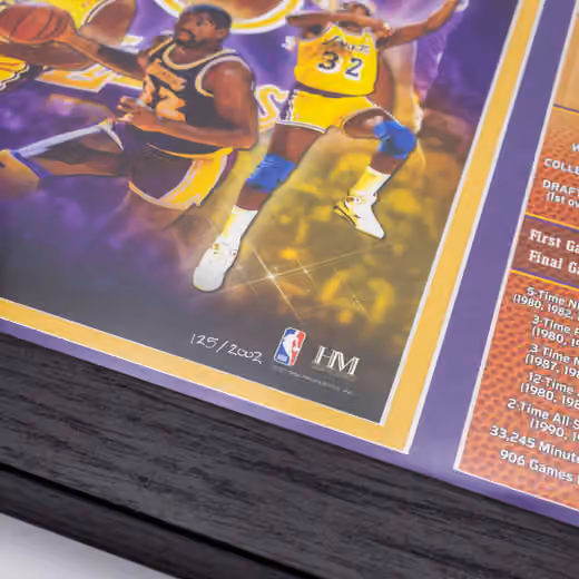 Magic Johnson Los Angeles Lakers Hall of Fame Banner NBA Photo Frame view 3