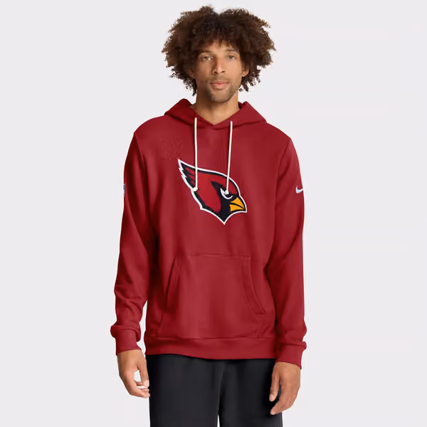 Arizona Cardinals 2025 NFL Sideline Nike Standard Issue Hoodie Red view 2