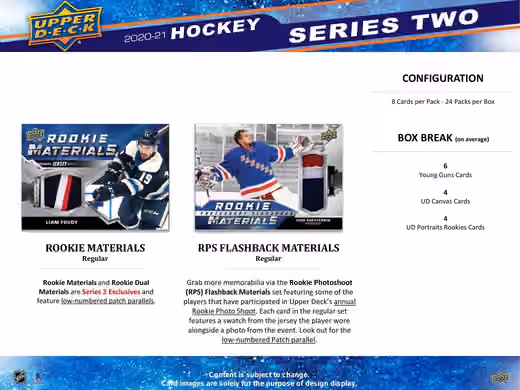 2020/21 Upper Deck Series 2 Hockey Hobby Box NHL view 5