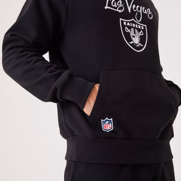 Las Vegas Raiders Script New Era NFL Hoodie Black view 4