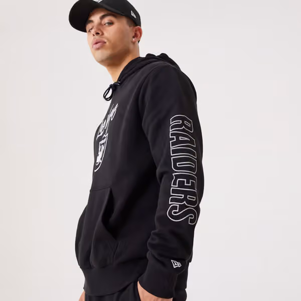 Las Vegas Raiders Script New Era NFL Hoodie Black view 6