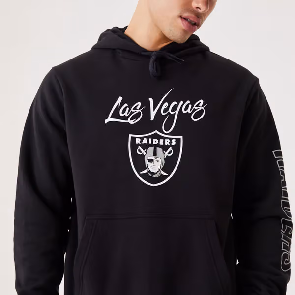 Las Vegas Raiders Script New Era NFL Hoodie Black view 5