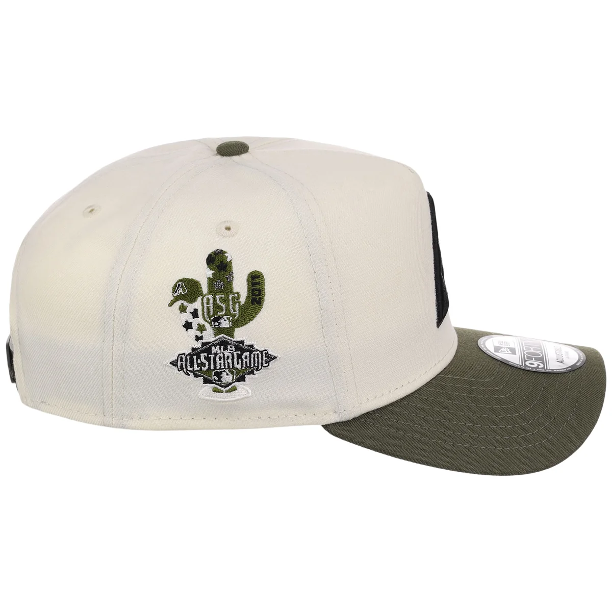 Arizona Diamondbacks MLB Chrome Olive New Era 9FORTY detail view