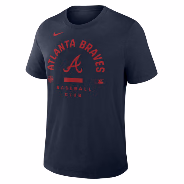 Atlanta Braves Early Work 2026 MLB Authentic Tri-Blend T-Shirt Navy view 1