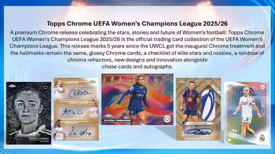 2025/26 Topps Chrome UEFA Women's Champions League Football Hobby Box view 2