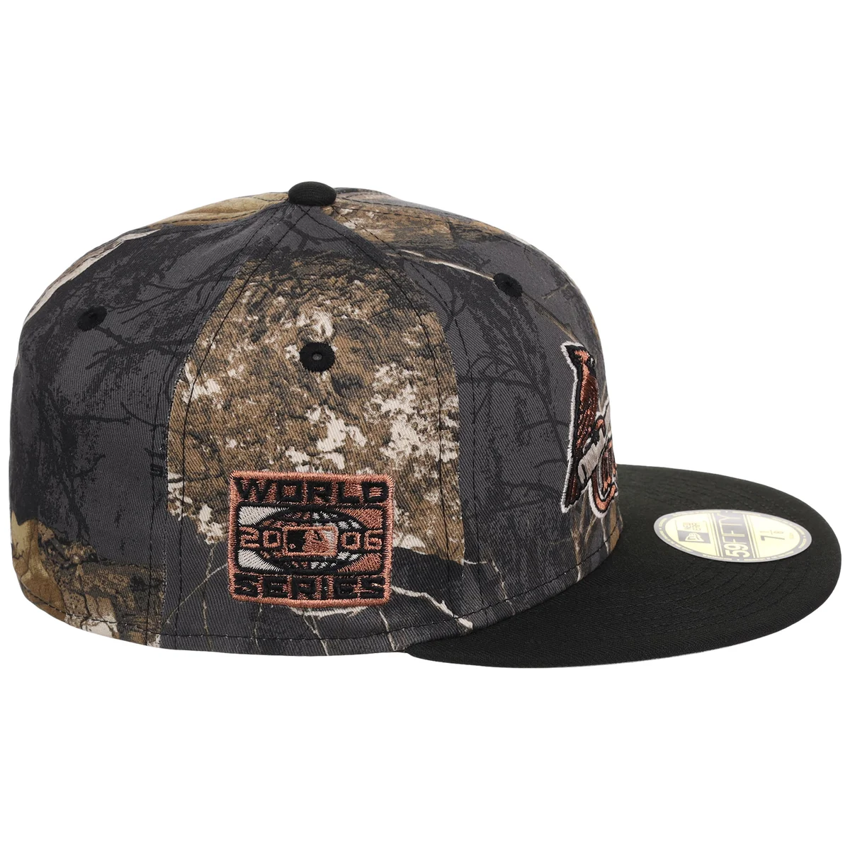 St. Louis Cardinals MLB Black Realtree 2-TONE Black & Copper New Era 59FIFTY detail view