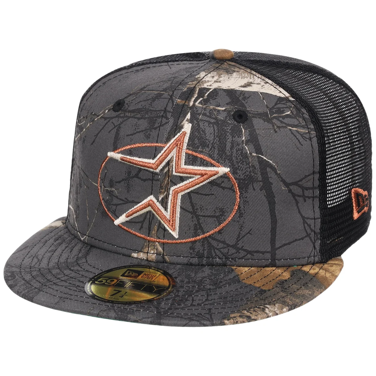 Houston Astros MLB Black Realtree Trucker New Era 59FIFTY detail view