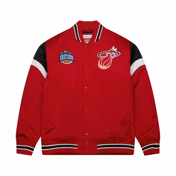 Miami Heat Mitchell & Ness Heavyweight Satin NBA Jacket view 1