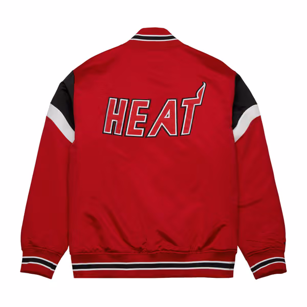 Miami Heat Mitchell & Ness Heavyweight Satin NBA Jacket view 2