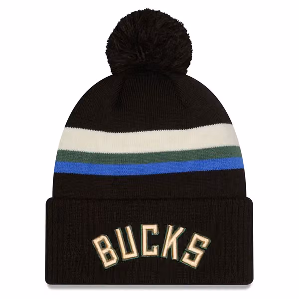 Milwaukee Bucks 2025-26 NBA Statement Edition Knit Hat Black product photo