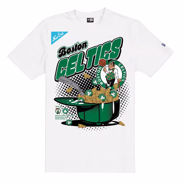 Boston Celtics Cereal Bowl Oversized NBA T-Shirt White view 1