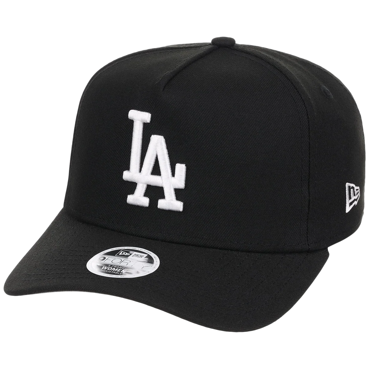 Los Angeles Dodgers Women's New Era 9FORTY Black A-Frame detail view