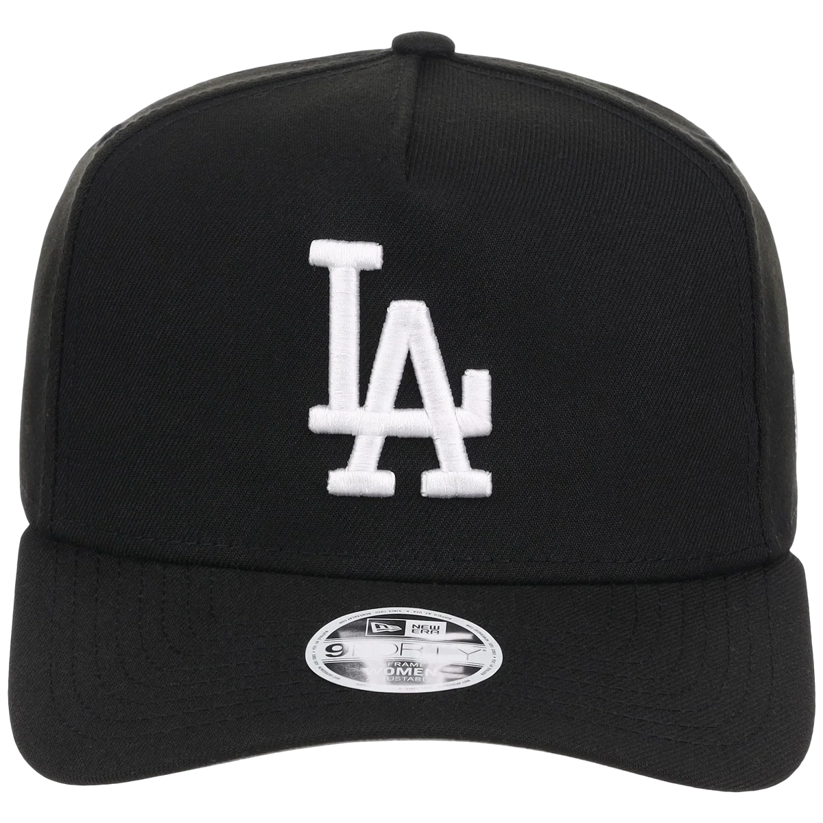 Los Angeles Dodgers Women's New Era 9FORTY Black A-Frame detail view