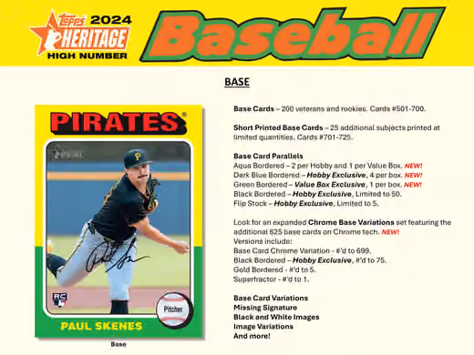 2024 Topps Heritage High Number Baseball MLB Blaster Box view 3