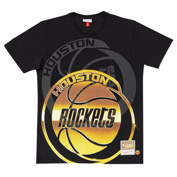 Houston Rockets Big Face 4.0 Heavyweight Mitchell & Ness NBA T-Shirt Black view 1