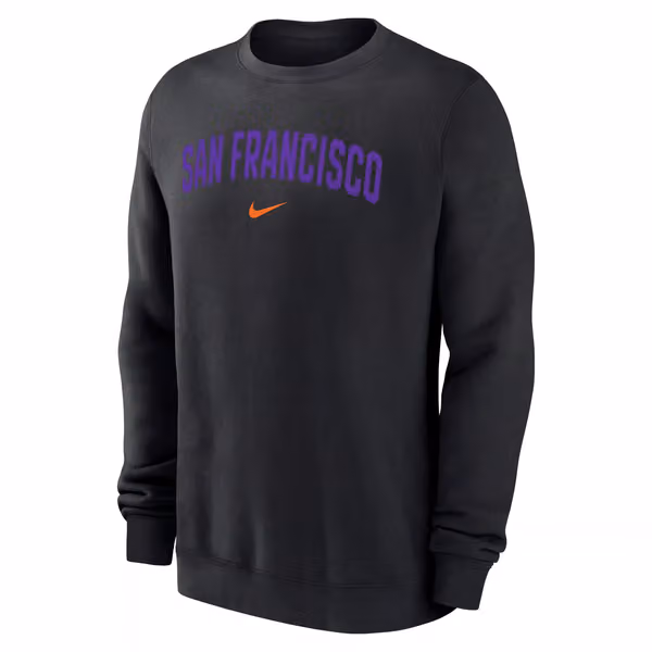 San Francisco Giants City Connect 2-Hit Club Crew Pullover Black view 2
