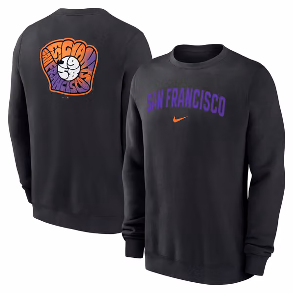 San Francisco Giants City Connect 2-Hit Club Crew Pullover Black view 1