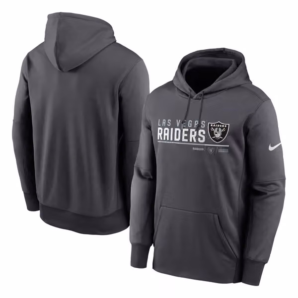 Las Vegas Raiders Community Therma Dri-FIT NFL Hoodie Anthracite view 1