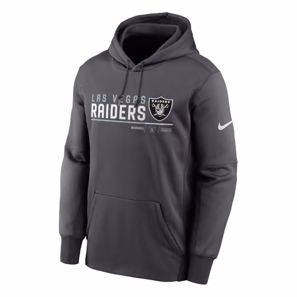 Las Vegas Raiders Community Therma Dri-FIT NFL Hoodie Anthracite view 3