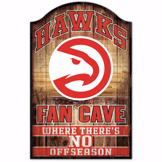 Atlanta Hawks NBA Fan Cave Wood Sign view 1