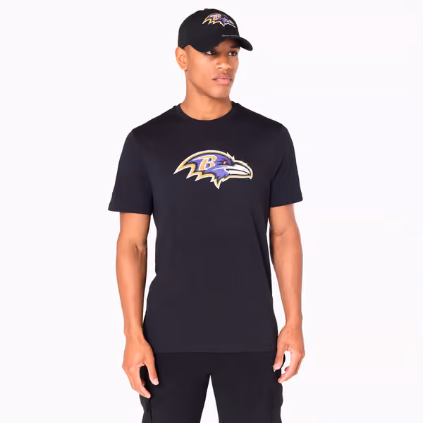 Baltimore Ravens Team Logo Football NFL T-Shirt Black view 1