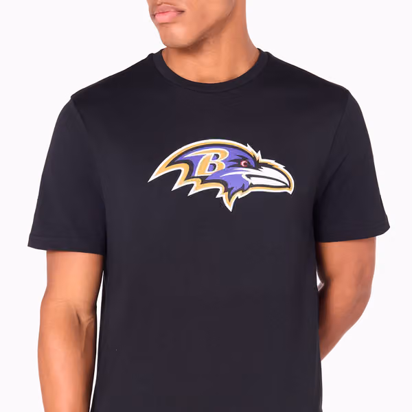 Baltimore Ravens Team Logo Football NFL T-Shirt Black view 6