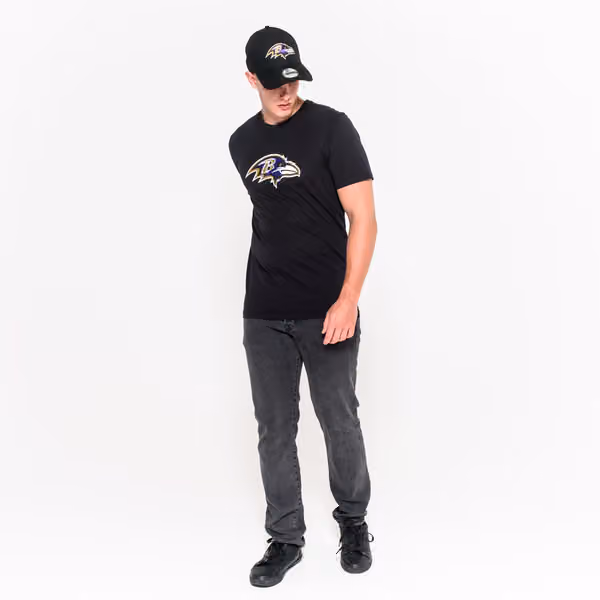 Baltimore Ravens Team Logo Football NFL T-Shirt Black view 5