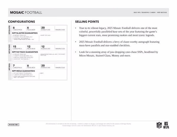 2025 Panini Mosaic Football NFL Fat-Pack view 5