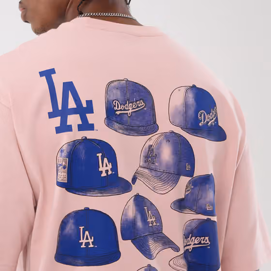 Los Angeles Dodgers Cap Graphic MLB T-Shirt Rose view 4