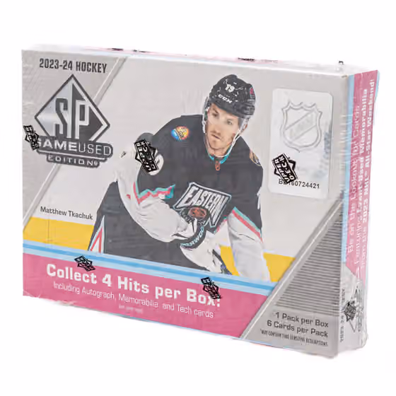 2023/24 Upper Deck SP Game Used Hockey NHL Hobby Box view 1