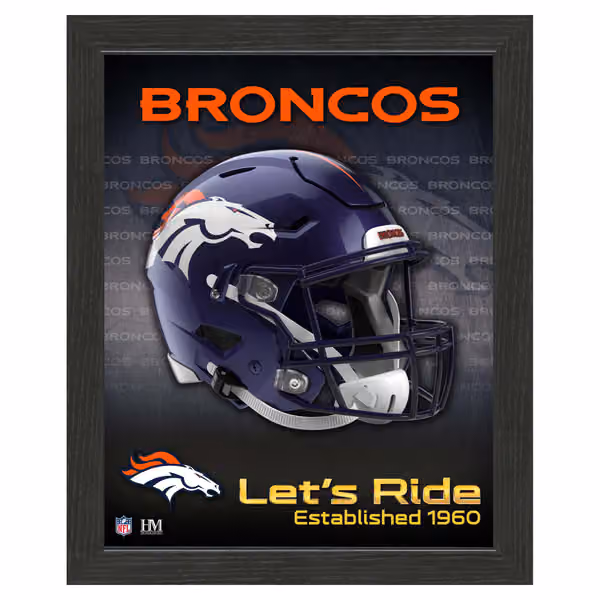 Denver Broncos NFL Team Helmet Framed Photo view 1