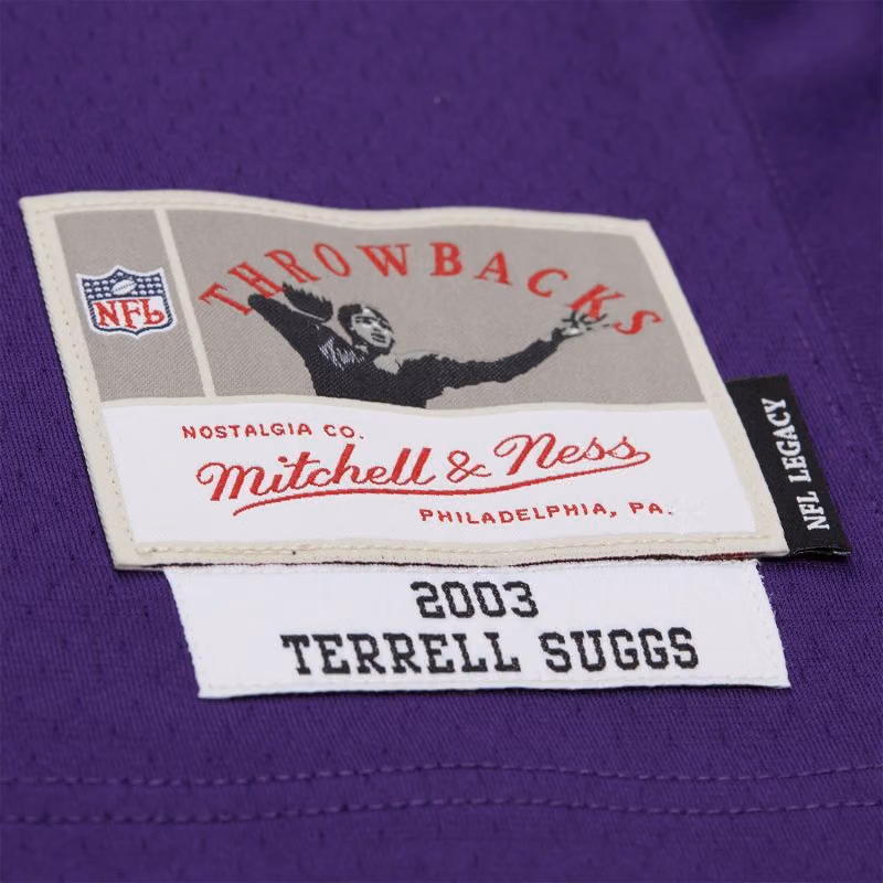 Terrell Suggs #55 Baltimore Ravens 2003 Legacy Throwback NFL Jersey Purple view 3