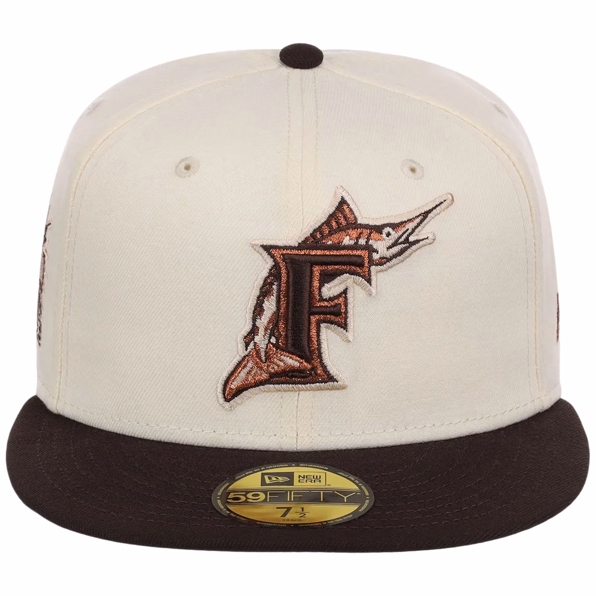 Miami Marlins MLB Walnut Reserve New Era 59FIFTY detail view