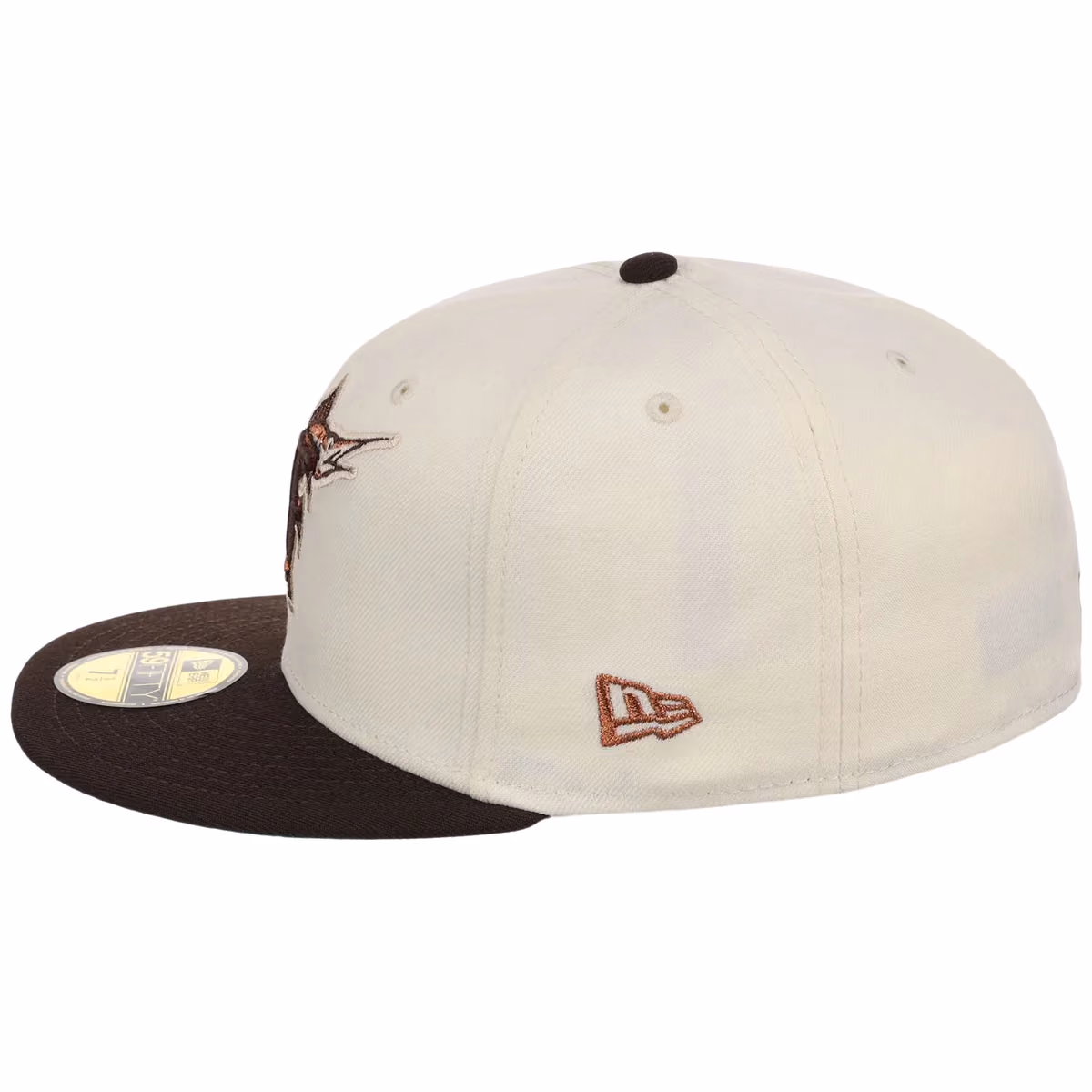 Miami Marlins MLB Walnut Reserve New Era 59FIFTY detail view