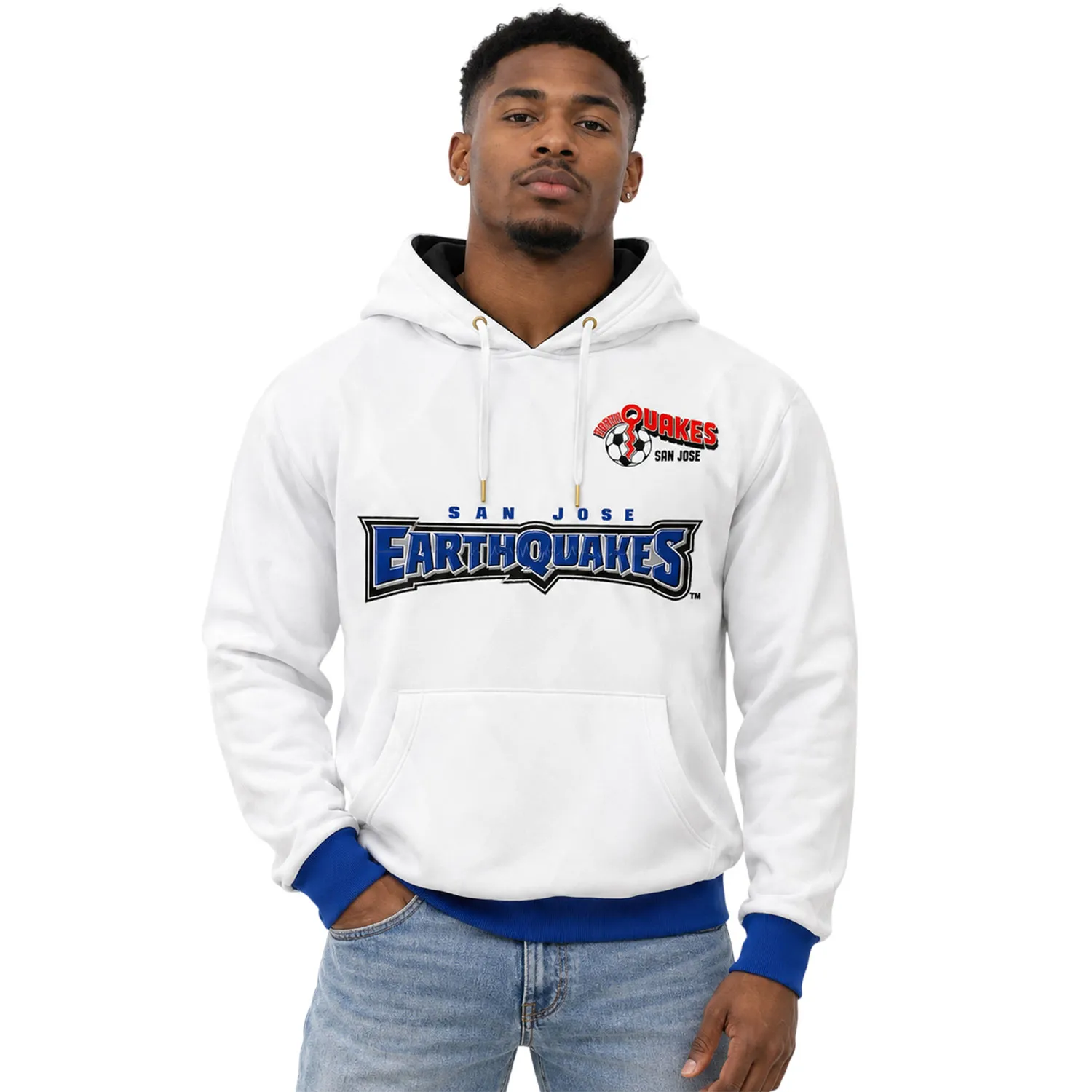 Earthquakes Pullover Hoodie Custom Name and Number Bold Style