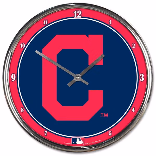 Cleveland Indians Chrome MLB Wall Clock view 1