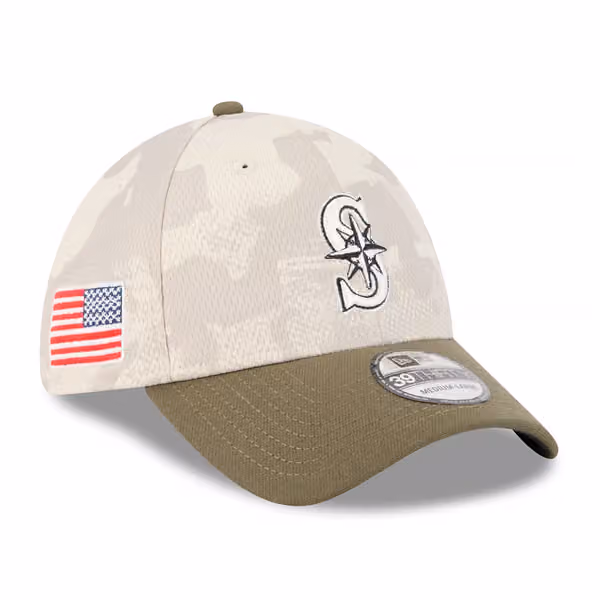 Seattle Mariners 2025 MLB Armed Forces New Era 39THIRTY Flex Cap product photo