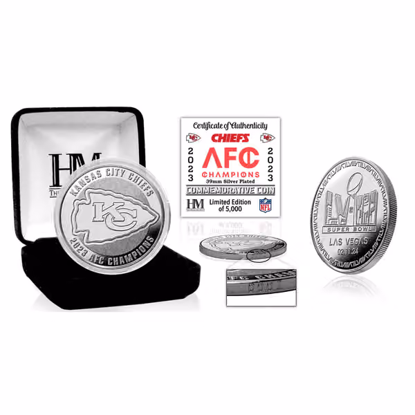 Kansas City Chiefs 2023 AFC Champions Super Bowl LVIII Silver Coin view 1